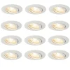 Set van 12 inbouwspots wit GU10 35mm - Edu