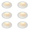 Set van 6 inbouwspots wit GU10 35mm IP44 - Dept