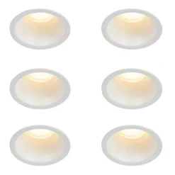 Set van 6 inbouwspots wit GU10 35mm IP44 - Dept