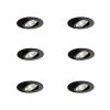 Set van 6 inbouwspots zwart 6,8cm incl. LED 750 lm dimbaar IP23 - Gaius
