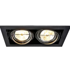 Set van 12 Inbouwspots zwart AR111 verstelbaar 2-lichts - Oneon