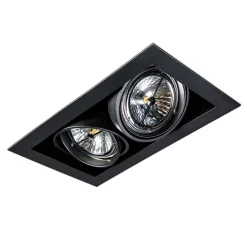 Set van 12 Inbouwspots zwart AR111 verstelbaar 2-lichts - Oneon