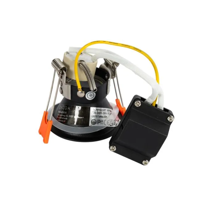 Set van 6 inbouwspots zwart GU10 35mm IP44 - Dept