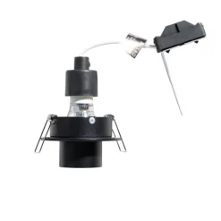 Set van 6 inbouwspots zwart GU10 35mm rond kantelbaar - Installa