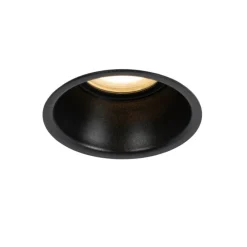 Set van 6 inbouwspots zwart GU10 50mm IP44 - Dept