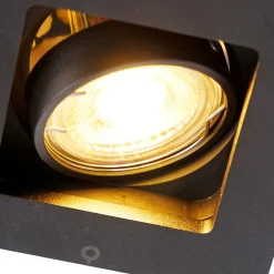 Set van 10 inbouwspots zwart verstelbaar - Qure