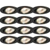 Set van 12 inbouwspots zwart kantelbaar - Cisco