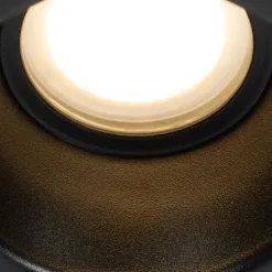 Set van 12 inbouwspots zwart GU10 50mm IP44 - Dept