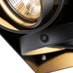 Set van 6 inbouwspots zwart GU10 AR111 trimless 2-lichts - Oneon