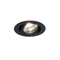 Set van 6 inbouwspots zwart kantelbaar 8,2cm incl. LED dim to IP54 ultra slim - Pupil