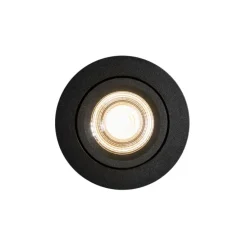 Set van 6 inbouwspots zwart kantelbaar 8,2cm incl. LED dim to IP54 ultra slim - Pupil