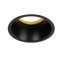 Set van 12 inbouwspots zwart GU10 70mm IP44 - Dept