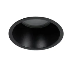 Set van 12 inbouwspots zwart GU10 70mm IP44 - Dept