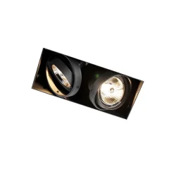 Set van 6 inbouwspots zwart GU10 AR70 trimless 2-lichts - Oneon