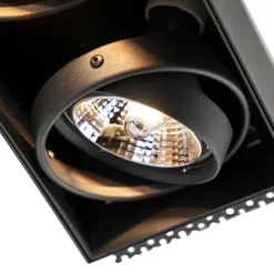 Set van 6 inbouwspots zwart GU10 AR70 trimless 2-lichts - Oneon