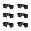 Set van 6 inbouwspots zwart GU10 70mm kantelbaar 2-lichts - Installa