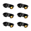 Set van 6 inbouwspots zwart GU10 35mm kantelbaar 2-lichts - Installa