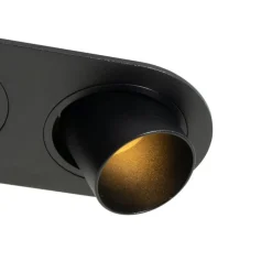 Set van 6 inbouwspots zwart GU10 35mm kantelbaar 2-lichts - Installa