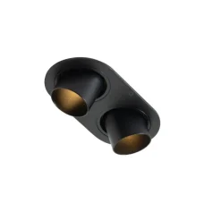 Set van 6 inbouwspots zwart GU10 35mm kantelbaar 2-lichts - Installa