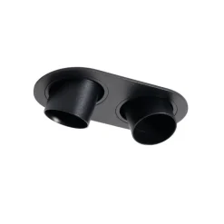 Set van 6 inbouwspots zwart GU10 35mm kantelbaar 2-lichts - Installa