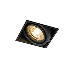 Set van 12 inbouwspots zwart GU10 kantelbaar trimless - Oneon