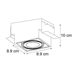 Set van 12 inbouwspots zwart GU10 kantelbaar trimless - Oneon