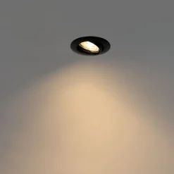 Set van 6 inbouwspots zwart GU10 35mm - Edu