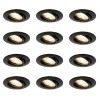 Set van 12 inbouwspots zwart GU10 35mm - Edu
