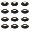 Set van 12 inbouwspots zwart GU10 50mm - Gijs