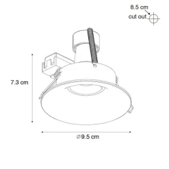 Set van 12 inbouwspots zwart GU10 50mm - Gijs
