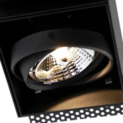 Set van 6 inbouwspots zwart GU10 AR70 trimless - Oneon