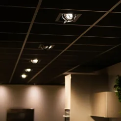 Set van 6 inbouwspots zwart AR111 verstelbaar 2-lichts - Oneon