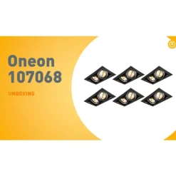 Set van 6 inbouwspots zwart AR111 verstelbaar 2-lichts - Oneon