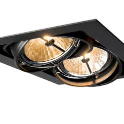 Set van 6 inbouwspots zwart AR111 verstelbaar 2-lichts - Oneon