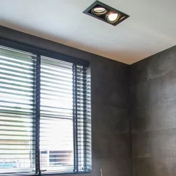 Set van 6 inbouwspots zwart AR111 verstelbaar 2-lichts - Oneon