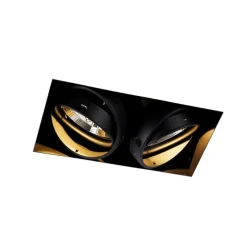 Set van 3 inbouwspots zwart GU10 AR111 trimless 2-lichts - Oneon