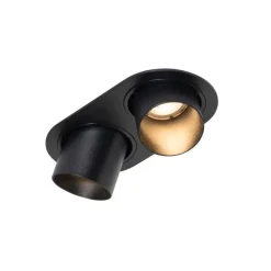 Set van 6 inbouwspots zwart GU10 50mm 2-lichts - Installa