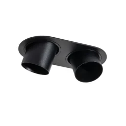 Set van 6 inbouwspots zwart GU10 50mm 2-lichts - Installa