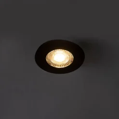 Set van 5 inbouwspots zwart 3-staps dimbaar IP44 - Ulo