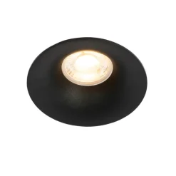 Set van 6 inbouwspots zwart GU10 50mm - Gijs