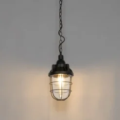 Set van 3 industriele hanglampen zwart - Cabin