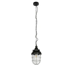 Set van 3 industriele hanglampen zwart - Cabin