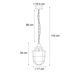 Set van 3 industriele hanglampen zwart - Cabin