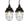 Set van 2 industriële hanglampen zwart - Cabin