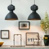 Set van 2 industriële hanglampen klein mat zwart - Sicko