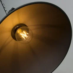 Set van 2 industriële hanglampen klein mat zwart - Sicko