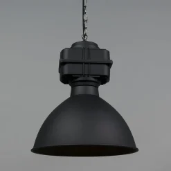 Set van 2 industriële hanglampen klein mat zwart - Sicko