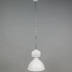 Set van 2 industriële hanglampen klein mat wit - Sicko