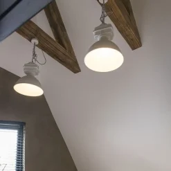 Set van 2 industriële hanglampen klein mat wit - Sicko