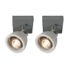 Set van 2 industriële spots grijs beton 1-lichts - Creto
